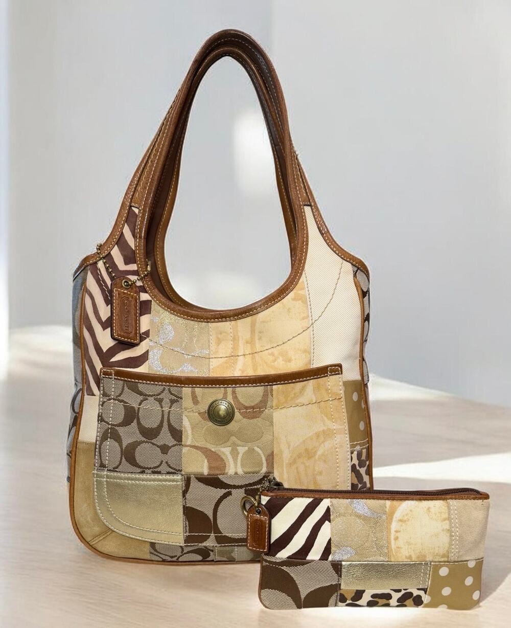 Y2K Coach 10810 Signature Patchwork Ergo Tote & 40529 Wristlet - Picture 1 of 14